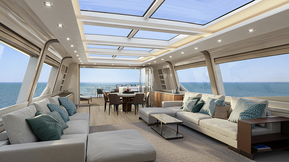 Sky Lounges And Observation Decks On Super Yachts Panoramic Views At Sea